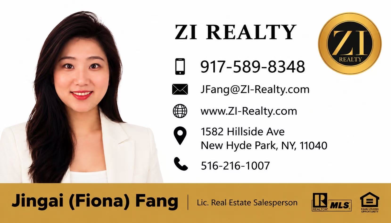ZI Realty business card